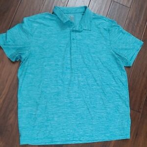 Member's Mark Heathered Teal Performance Polo Shirt size XXL